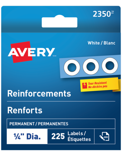 Avery® Renforts de trous Autocollants blancs