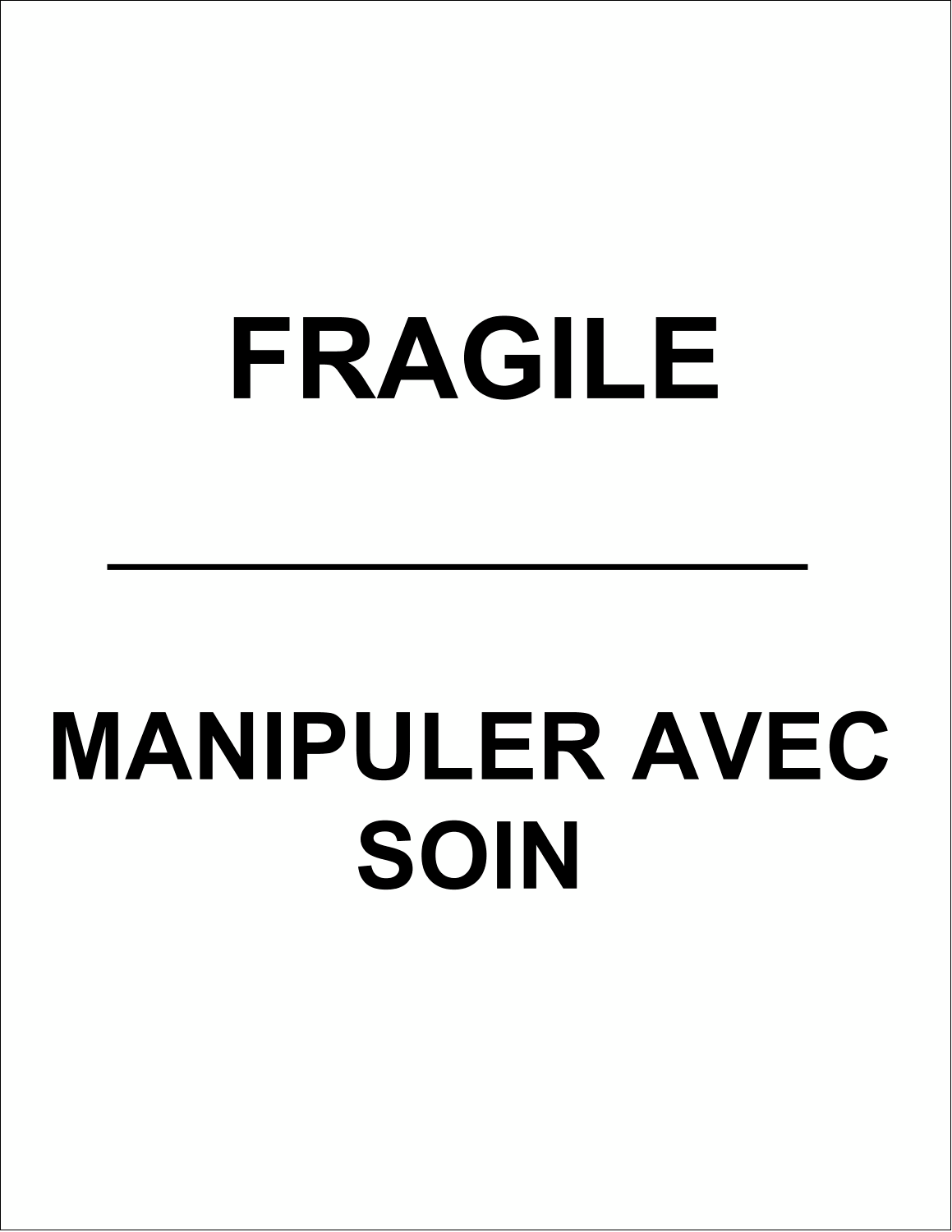 Gabarits Fragile Manipuler Avec Soin Etiquettes Speciales 8 X 11 Avery