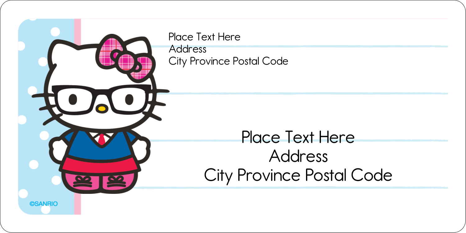 Hello Kitty Templates Hello Kitty With Glasses Labels And Cards Avery