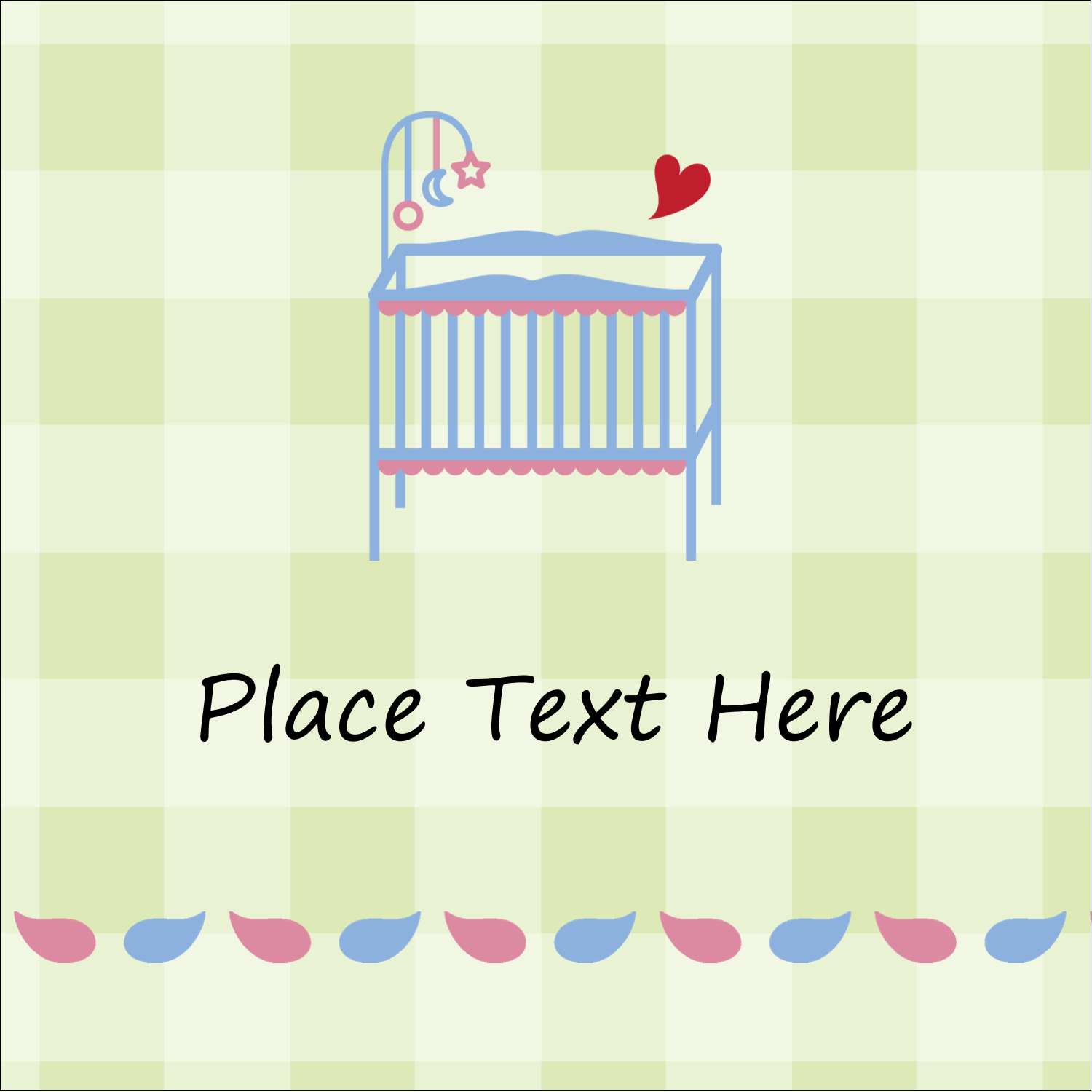 Baby Crib Predesigned Label And Card Template For Your Next