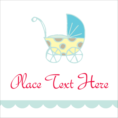Baby Stroller Blue predesigned Label and Card template for your next ...