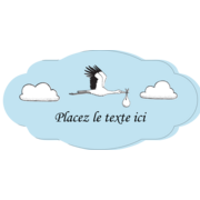 Cigogne et bébé d’antan
