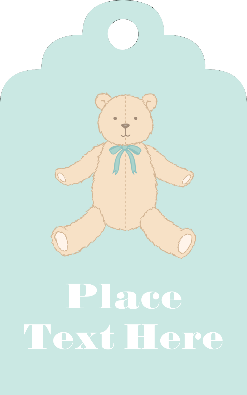 baby teddy bear predesigned label and card template for