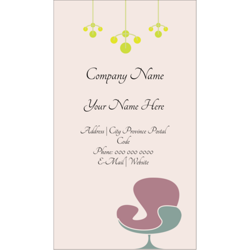 Interior Design Chair predesigned Label and Card template for future ...