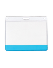 Porte-badges en vinyle avec barre de couleur translucide
