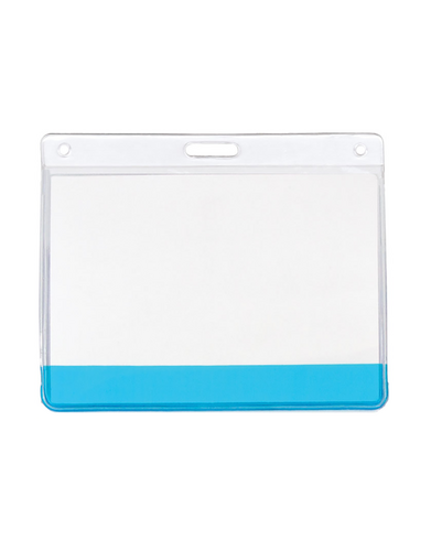 Porte-badges en vinyle avec barre de couleur translucide