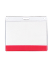 Porte-badges en vinyle avec barre de couleur translucide