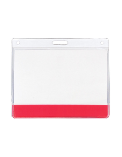Porte-badges en vinyle avec barre de couleur translucide