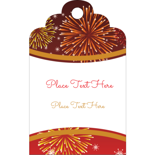 New Year Red Fireworks predesigned Label and Card template for your ...