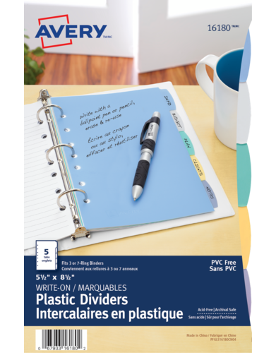 Avery® Durable Plastic Write-On Dividers