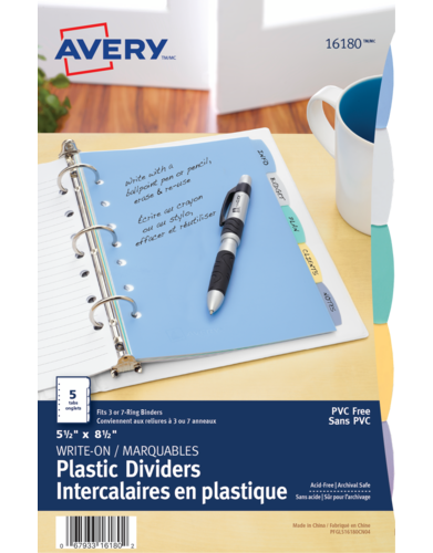  Durable Plastic Write-On Dividers