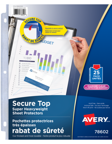  Diamond Clear Secure Top Sheet Protectors