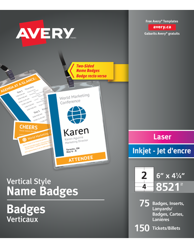 Avery® Vertical Name Badges with Tickets Kit
