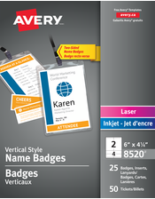 Avery® Vertical Name Badges with Tickets Kit