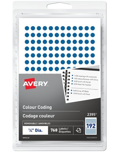 Avery&reg; Étiquettes à codage couleur amovibles