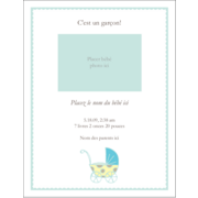 Poussette pour bu00e9bu00e9 avec tons bleus