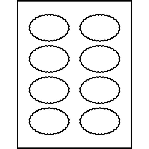 Avery Scalloped Labels, 2" x 3" - Template