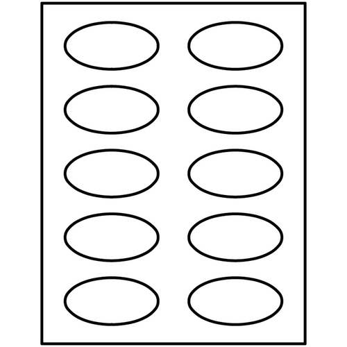 Avery Oval Labels, 1½" x 3" Template