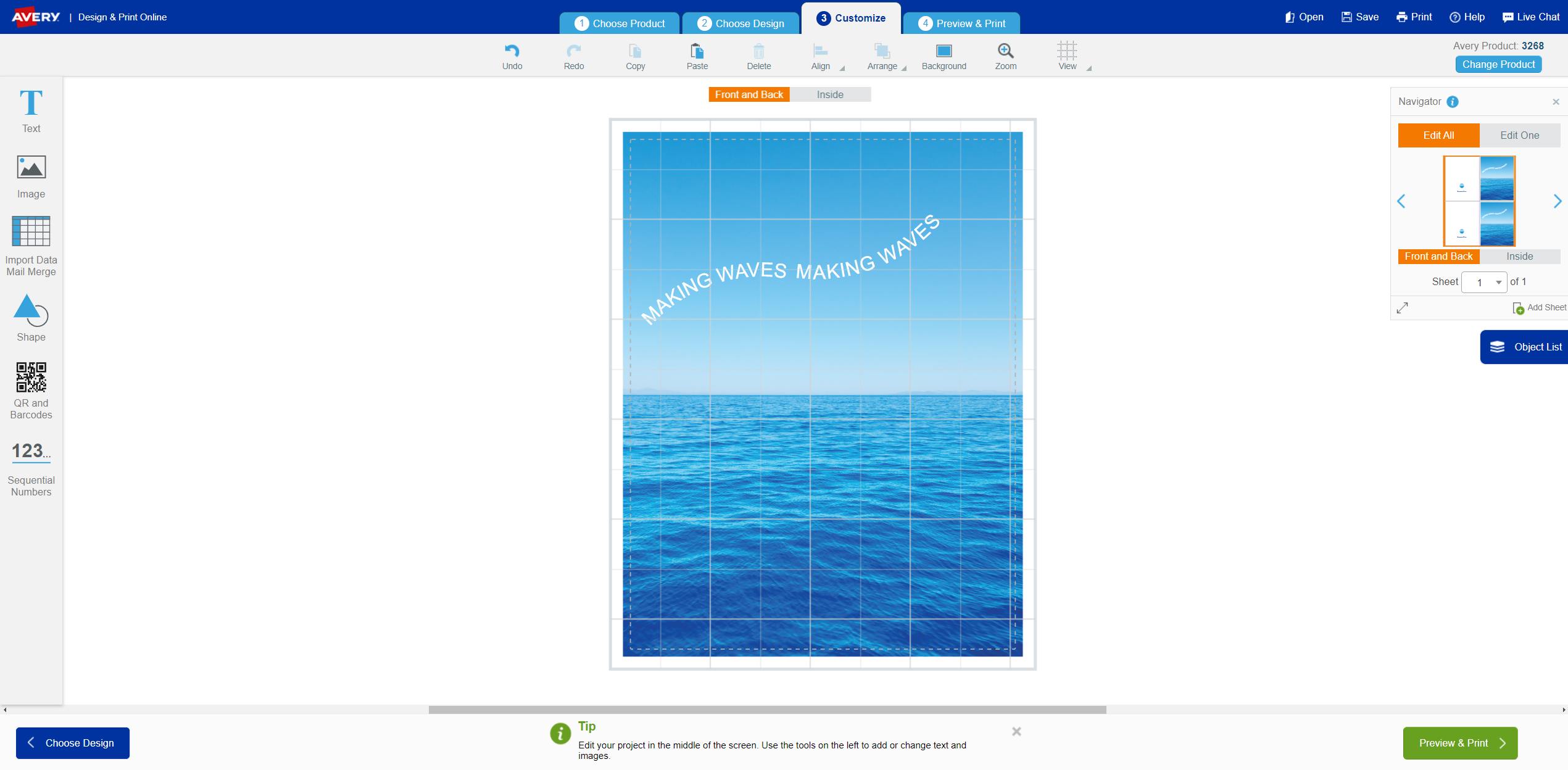 avery design and print online
