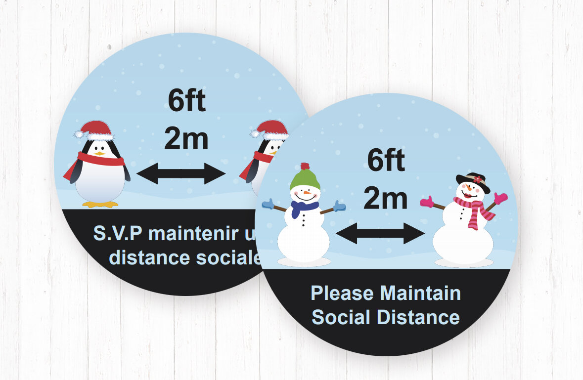 holiday social distancing signs