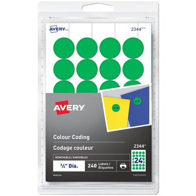 Avery® 2344 - Removable Colour Coding Labels , 3/4