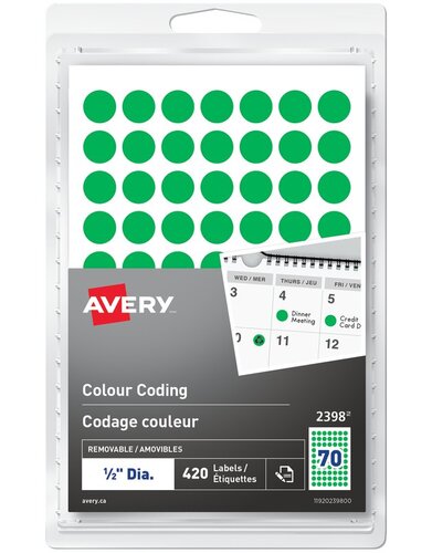  Removable Colour Coding Labels