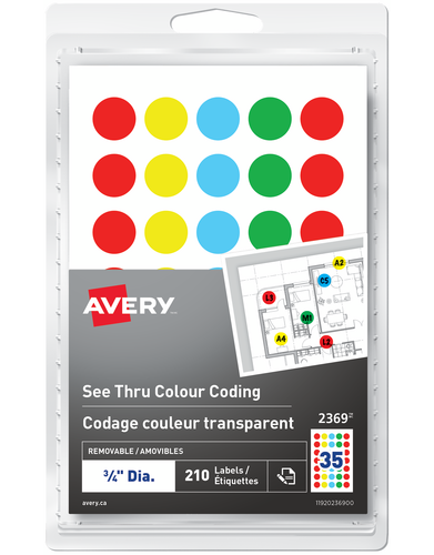  See Thru Removable Colour Coding Labels