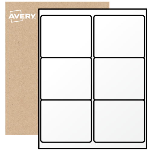Printable Rectangle Labels, Glossy White Paper, 3-1/3" x 4" | Avery