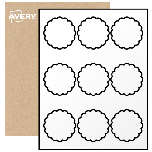 Printable Scalloped Labels, Glossy White Paper, 2-1/2" | Avery