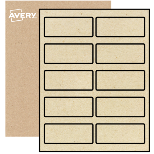 Printable Rectangle Labels, Kraft Brown Paper, 1-1/2" x 3-3/4" | Avery
