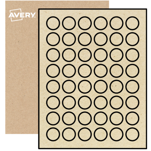 Printable Round Labels, Kraft Brown Paper, 1" | Avery
