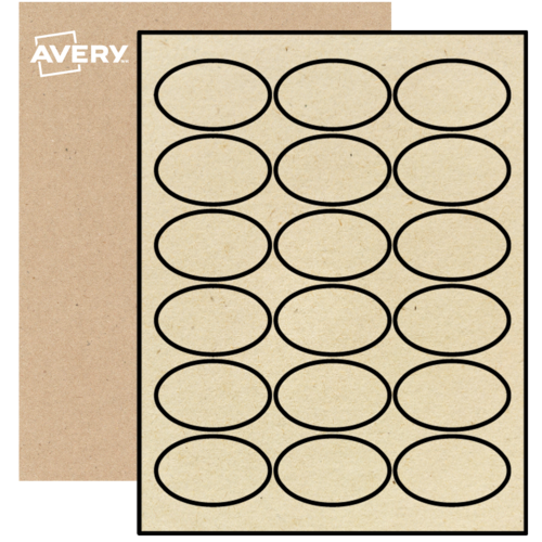 Printable Oval Labels, Kraft Brown Paper, 1-1/2" x 2-1/2" | Avery