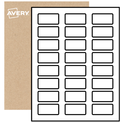 Printable Rectangle Labels, UltraHold Waterproof White Film, 1" x 2" | Avery
