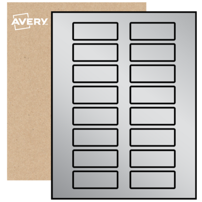 Printable Rectangle Labels, Silver Foil Paper, 1