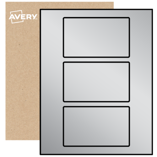 Printable Rectangle Labels, Silver Foil Paper, 3" x 5" | Avery