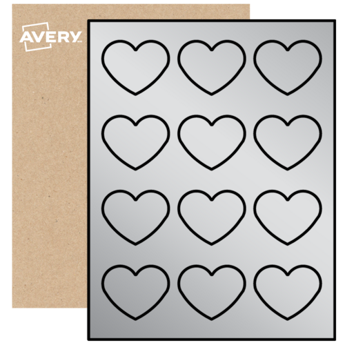 2-9/32 x 1-27/32 - heart Blank Heart Labels, Print to the Edge | Avery