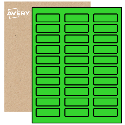 Green Rabbit Rectangle Label Printable Rectangle Labels, Neon Green Paper, 3/4