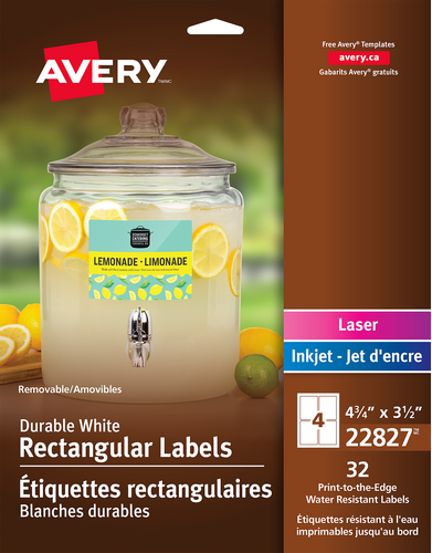  Durable White Rectangle Film Labels