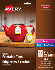  White Printable Tags with Strings