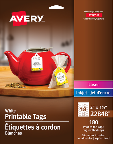  White Printable Tags with Strings