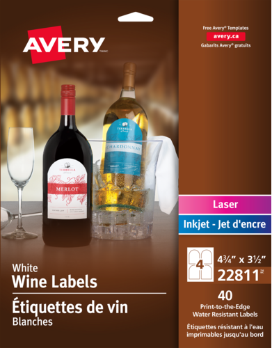 Avery® White Arched Wine Bottle Labels