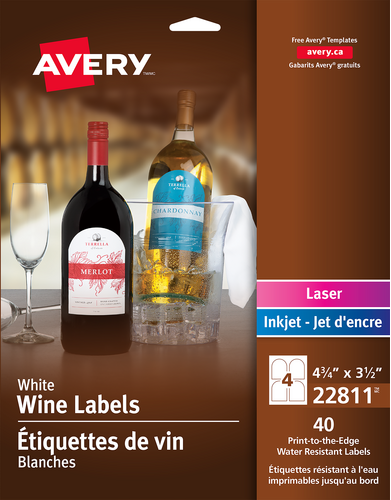  White Arched Wine Bottle Labels