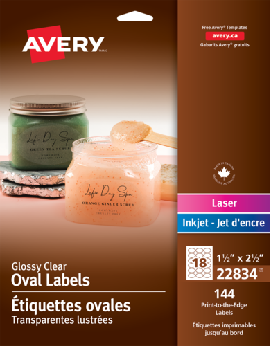Avery® Glossy Clear Oval Labels