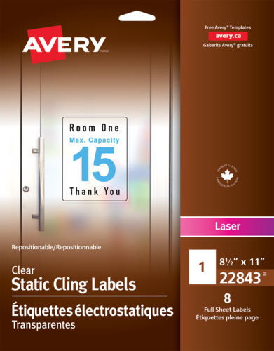 Avery® Clear Static Cling Labels