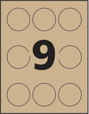 Avery&reg; Avery&reg; Étiquettes rondes brun kraft - 72808 - Gabarit