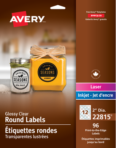 Avery® Glossy Clear Round Labels