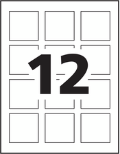 Avery&reg; Glossy White Square Labels Template
