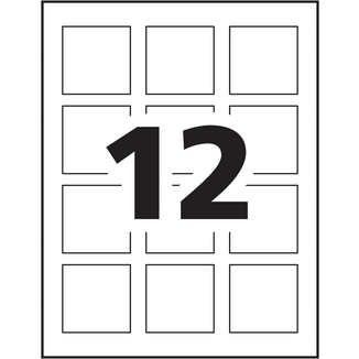 Avery&reg;  Matte White Square Labels Template