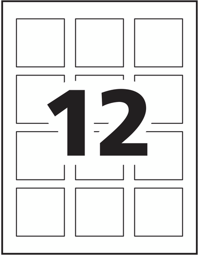 Avery&reg; Glossy White Square Labels Template
