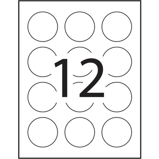 Avery&reg; White Dissolvable Round Labels Template